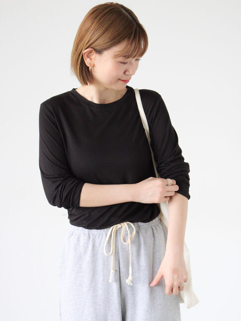 Lugnoncure「長袖シアートップス《2025autumn catalog item》」|Tシャツ・カットソー|ブラック