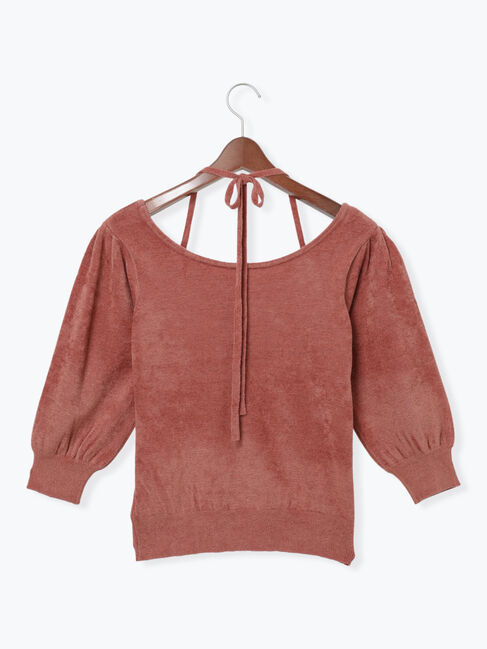 Te chichi TERRASSE「ベロアモール前後2WAYリボンニット《2025autumn catalog item》」|ニット・セーター|