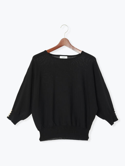 Te chichi TERRASSE「金釦ドルマンスリーブニット」|ニット・セーター|ブラック