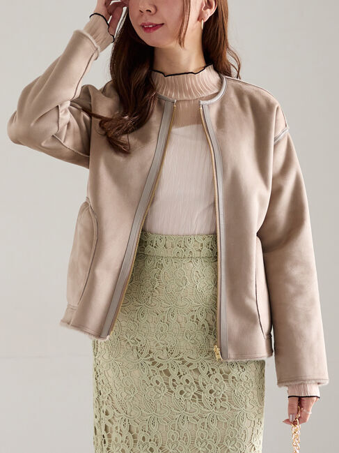 Te chichi「リバーシブルファームートンブルゾン」|ブルゾン・スタジャン|モカ