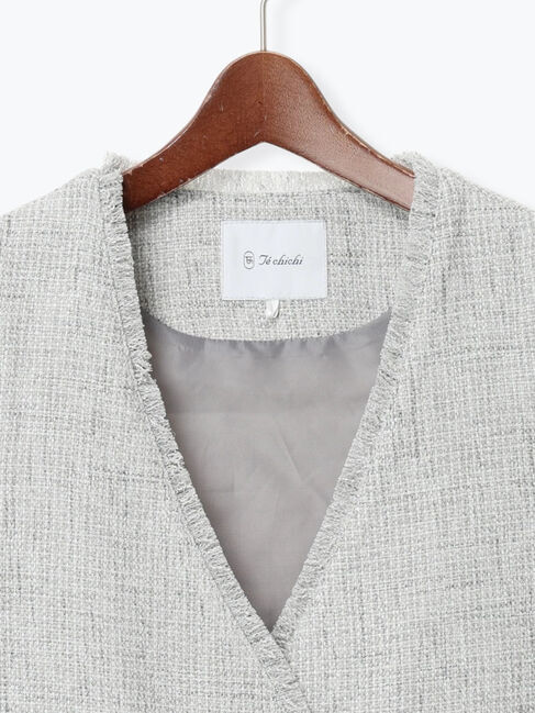 Te chichi「【セレモニーアイテム】ツイードVネックジレ」|ダウンベスト・ベスト|