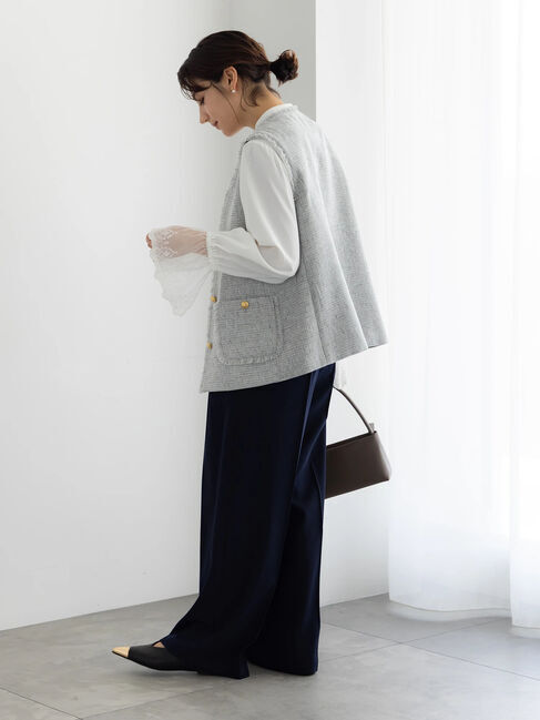 Te chichi「【セレモニーアイテム】ツイードVネックジレ」|ダウンベスト・ベスト|