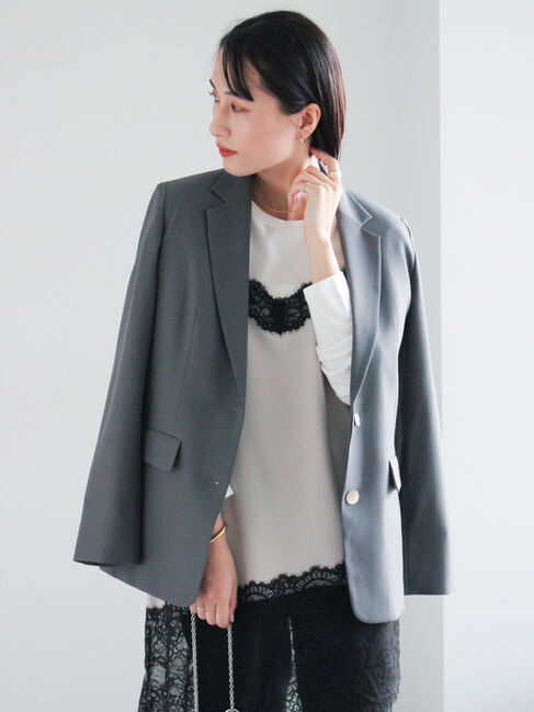 Te chichi「シングルブレストテーラードジャケット《2026 spring catalog item》」|その他|グレー