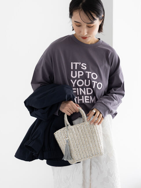 Te chichi「エンブロイダリーロゴTシャツ」|Tシャツ・カットソー|チャコールグレー