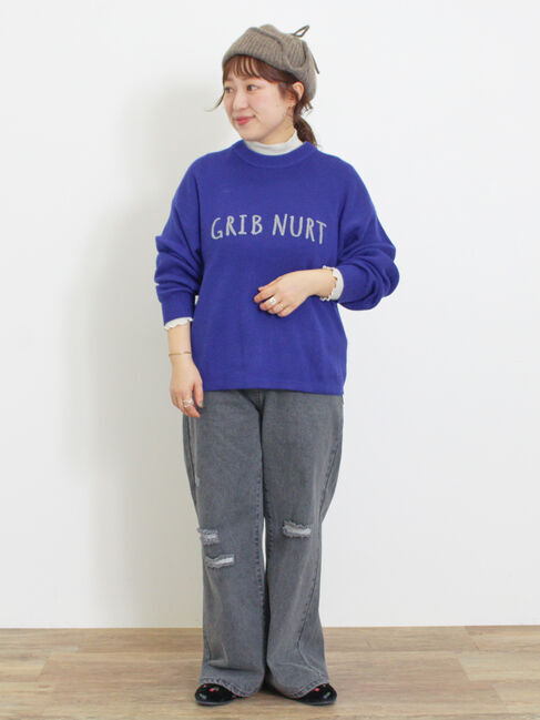 Samansa Mos2「◎レタリング配色ニット」|ニット・セーター|