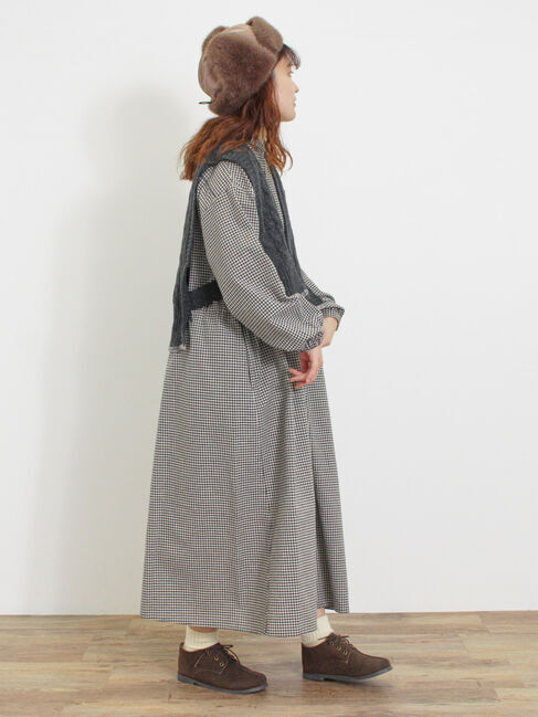 Samansa Mos2「◎ブランケットステッチケーブル編みショートベスト」|ダウンベスト・ベスト|