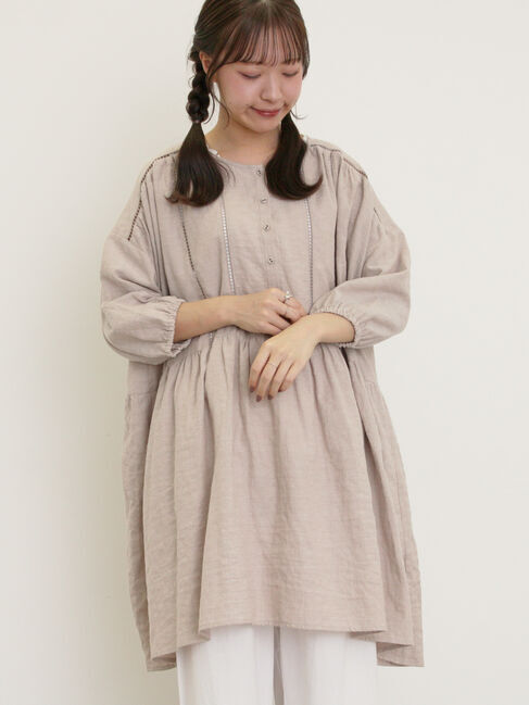 Samansa Mos2「はしごレースふんわりチュニック」|シャツ・ブラウス|