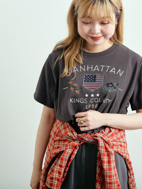 SM2「チェーン刺繍Tシャツ」|Tシャツ・カットソー|チャコールグレー