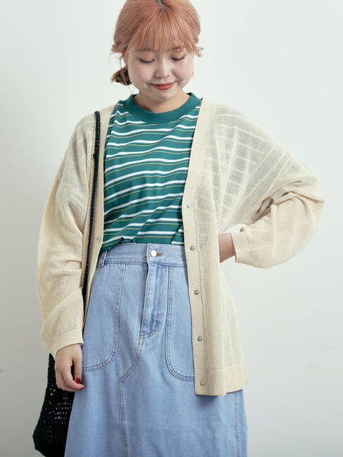 SM2「メッシュ編みVネックカーディガン」|カーディガン|