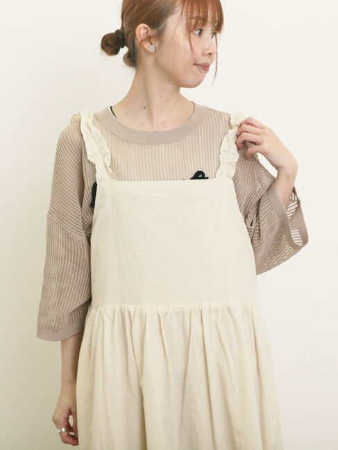 Samansa Mos2「テープロゴ刺繍ニットプルオーバー」|ニット・セーター|