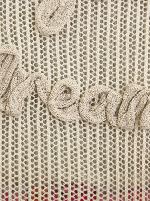 Samansa Mos2「テープロゴ刺繍ニットプルオーバー」|ニット・セーター|