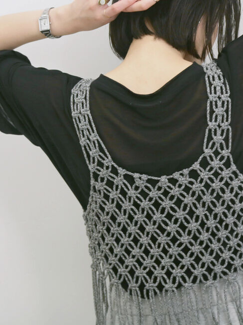 Samansa Mos2 blue「◎シアープルオーバー」|Tシャツ・カットソー|