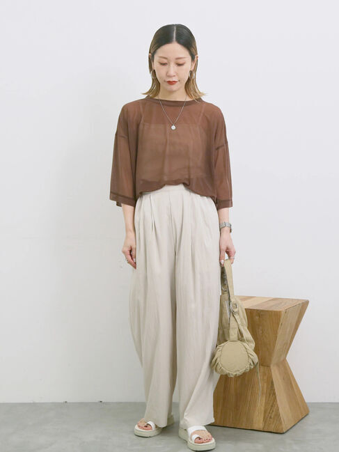 Samansa Mos2 blue「◎シアープルオーバー」|Tシャツ・カットソー|