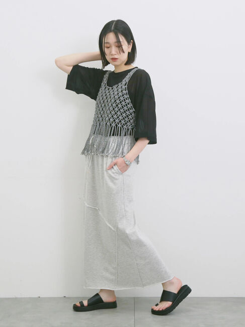 Samansa Mos2 blue「◎シアープルオーバー」|Tシャツ・カットソー|