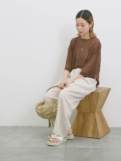 Samansa Mos2 blue「◎シアープルオーバー」|Tシャツ・カットソー|