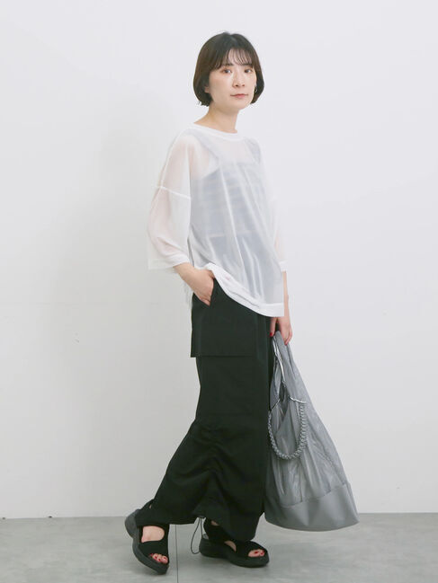 Samansa Mos2 blue「◎シアープルオーバー」|Tシャツ・カットソー|