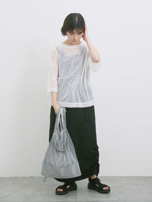 Samansa Mos2 blue「◎シアープルオーバー」|Tシャツ・カットソー|