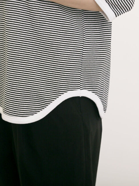 Samansa Mos2「◎ラウンドヘムボーダーカットソー」|Tシャツ・カットソー|