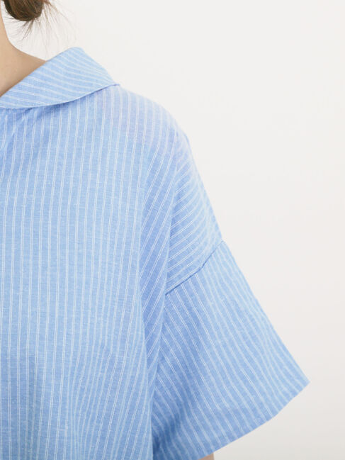 Samansa Mos2「【クールコットン】柄アソートスキッパーチュニック」|シャツ・ブラウス|