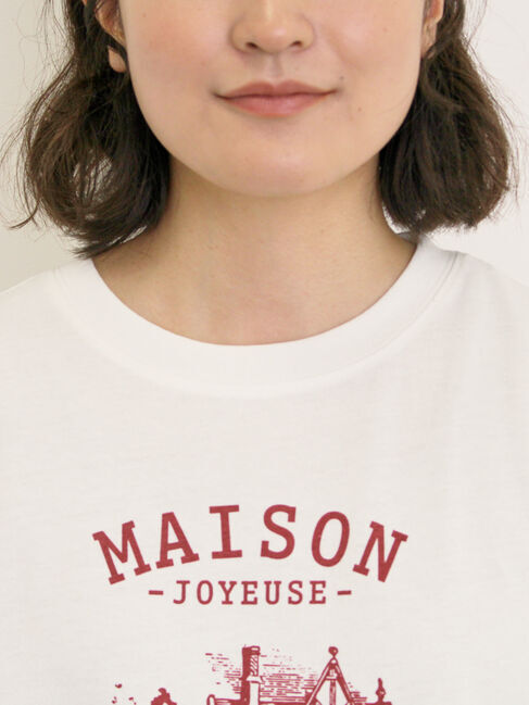 Samansa Mos2「建物プリントTシャツ」|Tシャツ・カットソー|