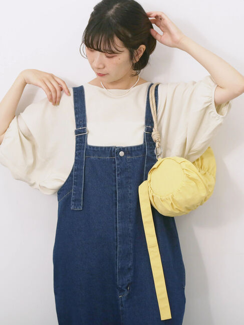 Samansa Mos2 blue「リネンタッチバルーンスリーブブラウス」|シャツ・ブラウス|キナリ