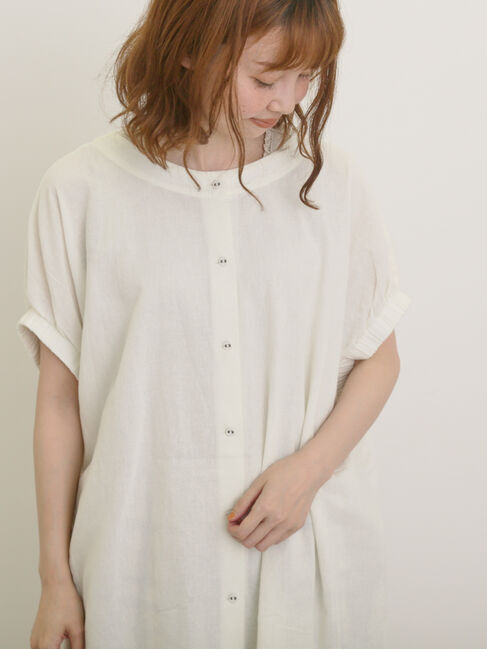 Samansa Mos2「袖口ギャザー前後2WAYチュニック」|シャツ・ブラウス|