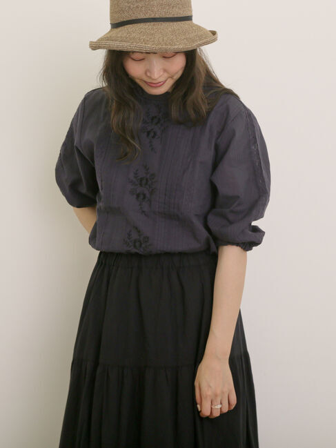 Samansa Mos2「フラワー柄刺繍レースブラウス」|シャツ・ブラウス|