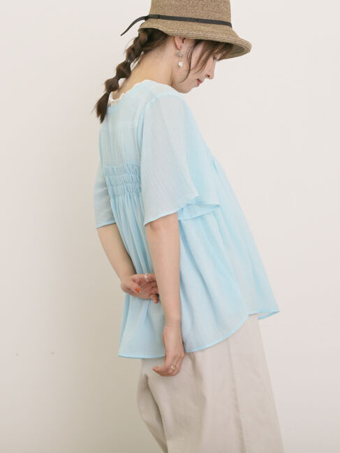 Samansa Mos2「◎2WAYシャーリングチュニック」|シャツ・ブラウス|