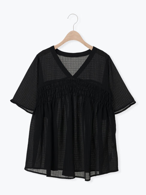 Samansa Mos2「◎2WAYシャーリングチュニック」|シャツ・ブラウス|