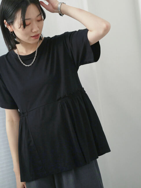 Samansa Mos2 blue「フリルチュニック」|Tシャツ・カットソー|