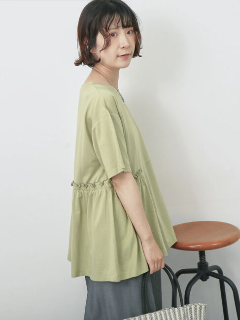 Samansa Mos2 blue「フリルチュニック」|Tシャツ・カットソー|