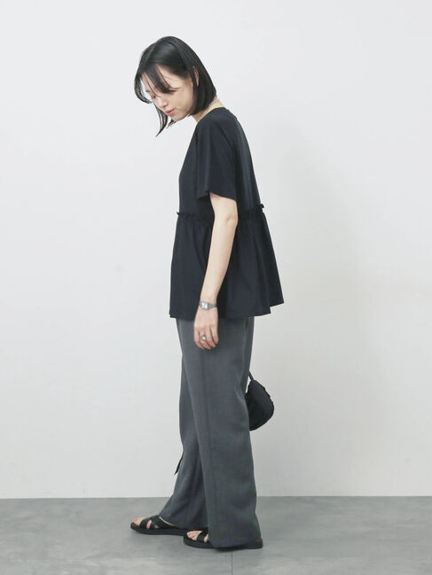 Samansa Mos2 blue「フリルチュニック」|Tシャツ・カットソー|