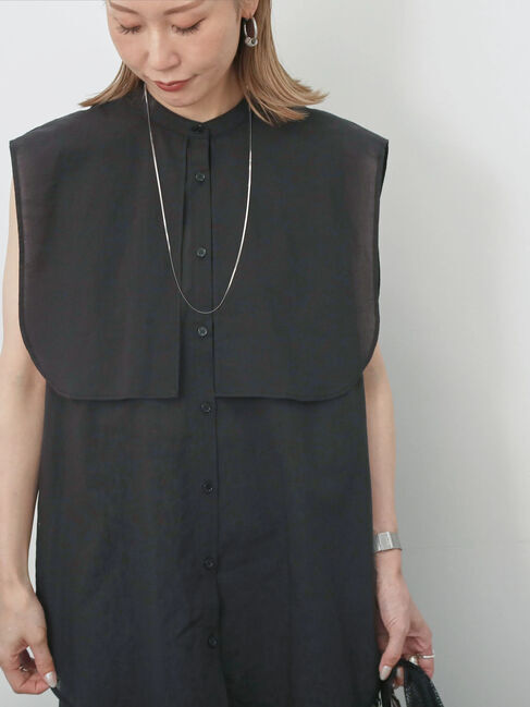 Samansa Mos2 blue「ケープブラウス」|シャツ・ブラウス|