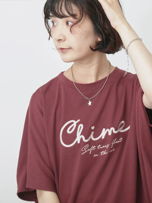 Samansa Mos2 blue「【接触冷感】ドルマンギャザー刺繍Tシャツ」|Tシャツ・カットソー|