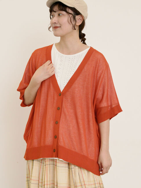 Samansa Mos2「【マシンウォッシャブル】ドルマンスリーブVネックカーディガン」|カーディガン|