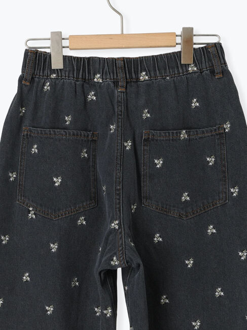 Samansa Mos2「【S/M/Lサイズ】刺繍デニム/ヒッコリーカーブパンツ」|その他|