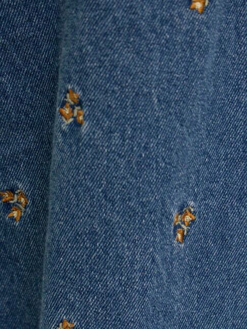 Samansa Mos2「【S/M/Lサイズ】刺繍デニム/ヒッコリーカーブパンツ」|その他|