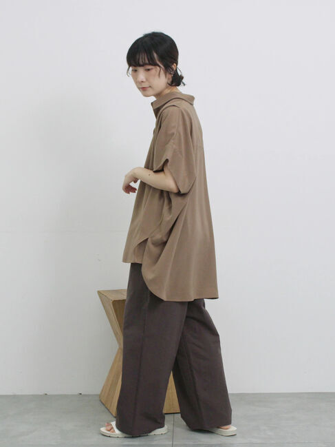 Samansa Mos2 blue「【接触冷感】ポンチョブラウス」|シャツ・ブラウス|