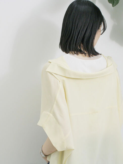 Samansa Mos2 blue「【接触冷感】ポンチョブラウス」|シャツ・ブラウス|