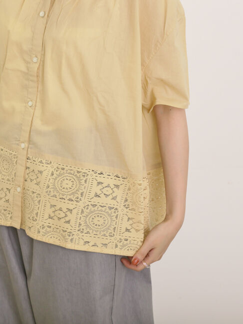 Samansa Mos2「インド裾レースシャツ」|シャツ・ブラウス|