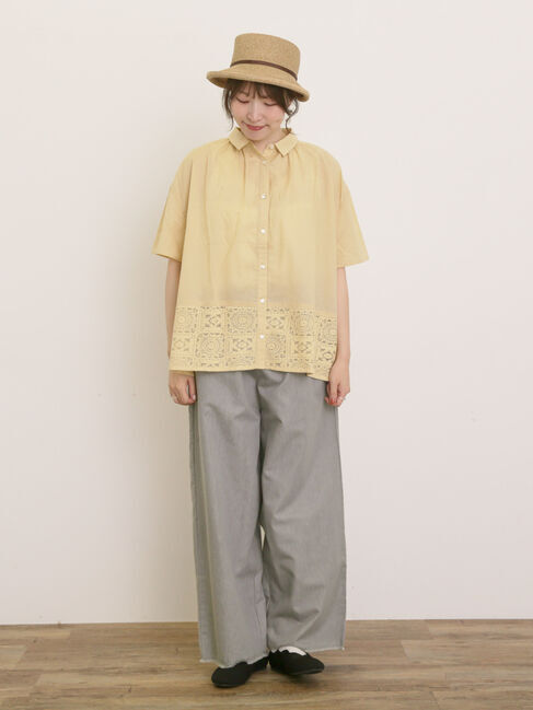 Samansa Mos2「インド裾レースシャツ」|シャツ・ブラウス|