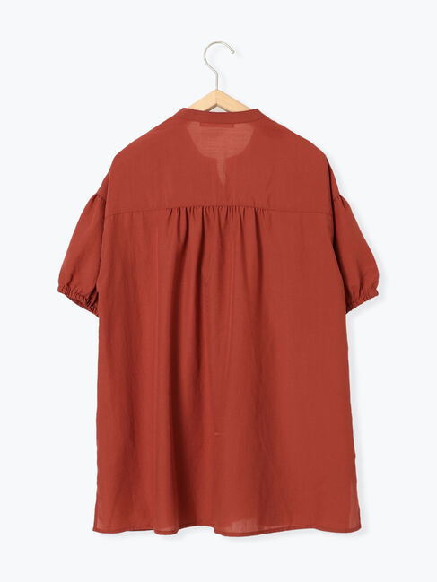 Samansa Mos2 blue「シャーリングチュニック」|シャツ・ブラウス|