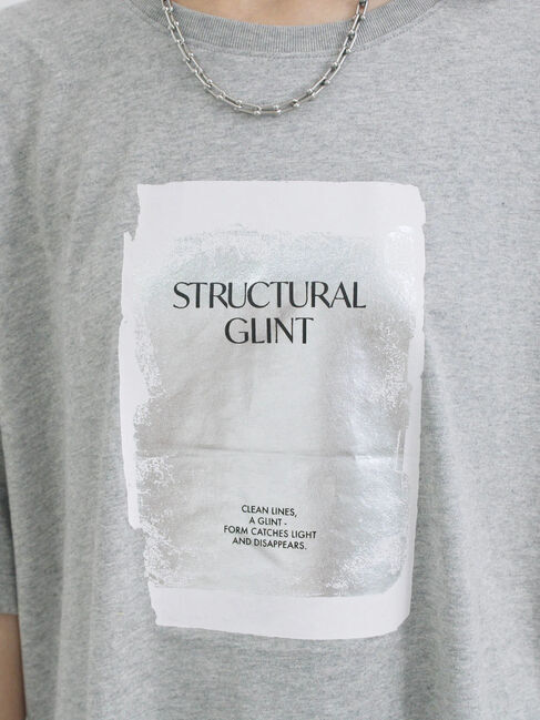 Samansa Mos2 blue「◎箔プリントTシャツ」|Tシャツ・カットソー|