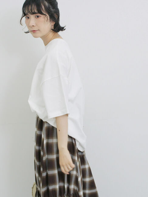 Samansa Mos2 blue「◎箔プリントTシャツ」|Tシャツ・カットソー|