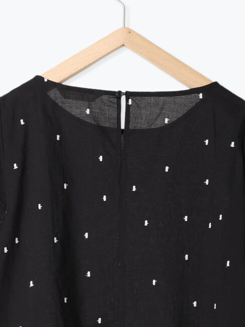 Samansa Mos2 blue「◎ドット刺繍ブラウス」|シャツ・ブラウス|