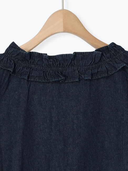 Samansa Mos2「刺繍デニムベスト」|ダウンベスト・ベスト|