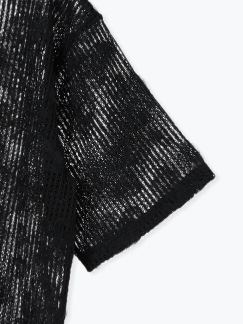 Samansa Mos2 blue「チュールフラワーコードTシャツ」|Tシャツ・カットソー|