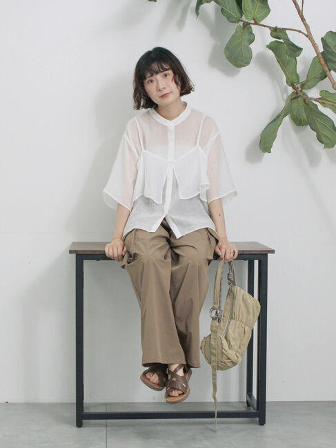 Samansa Mos2 blue「ビスチェドッキングブラウス」|シャツ・ブラウス|