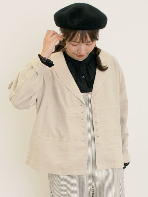 Samansa Mos2「【Cross&times;Linen】ショールカラージャケット」|その他|キナリ