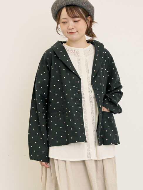 Samansa Mos2「【Cross&times;Linen】ショールカラージャケット」|その他|チャコールグレー